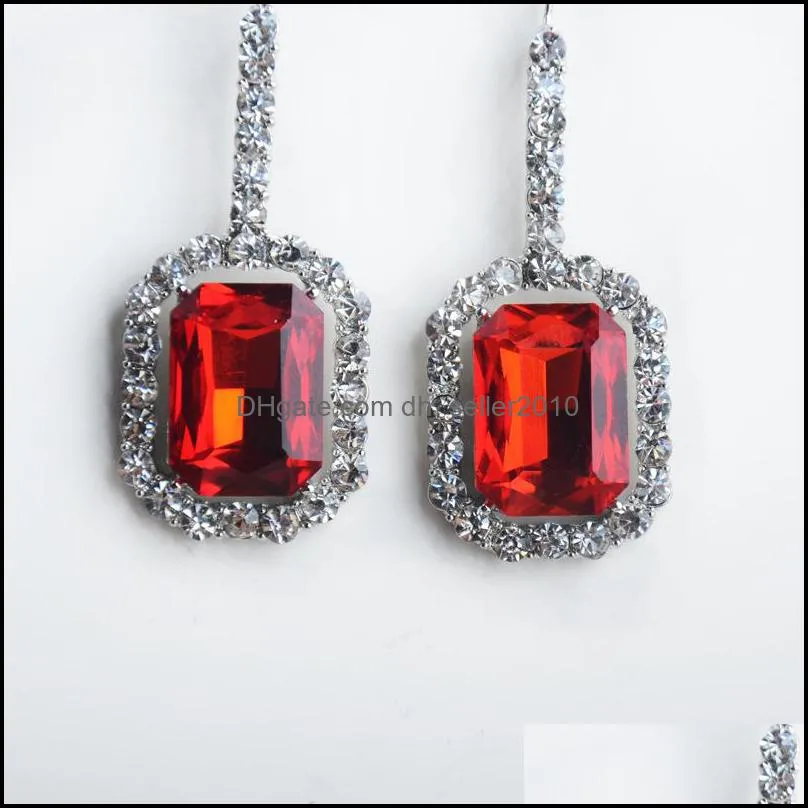bohemian earrings for women jewelry fashion big dangle crystal drop earrings silver heart for wedding earrings