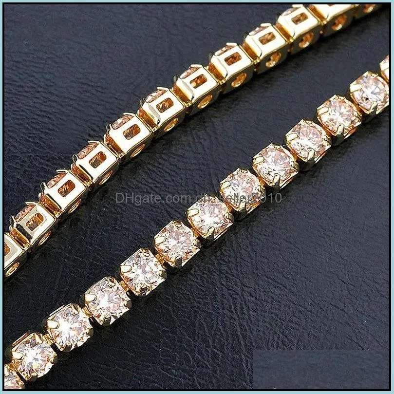 fashion elegant women bracelet full rhinestone gold silver color single row zircon bracelet