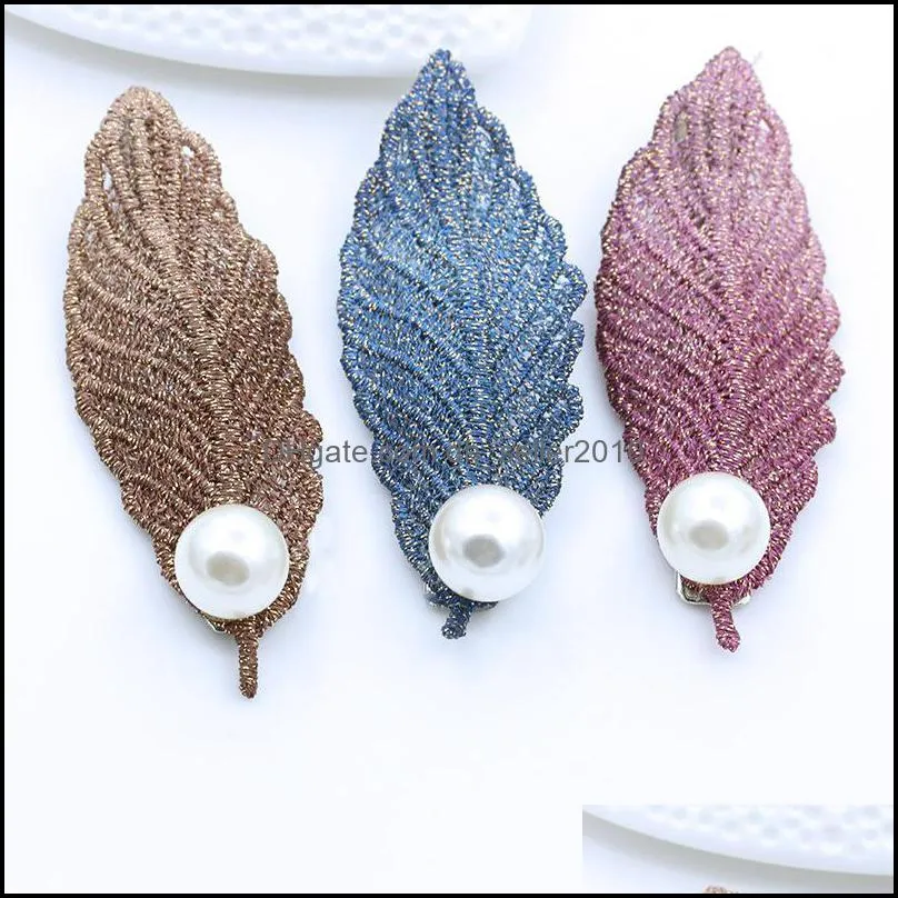 hairpin korean hair accessories pearl leaf stick hair jewelry