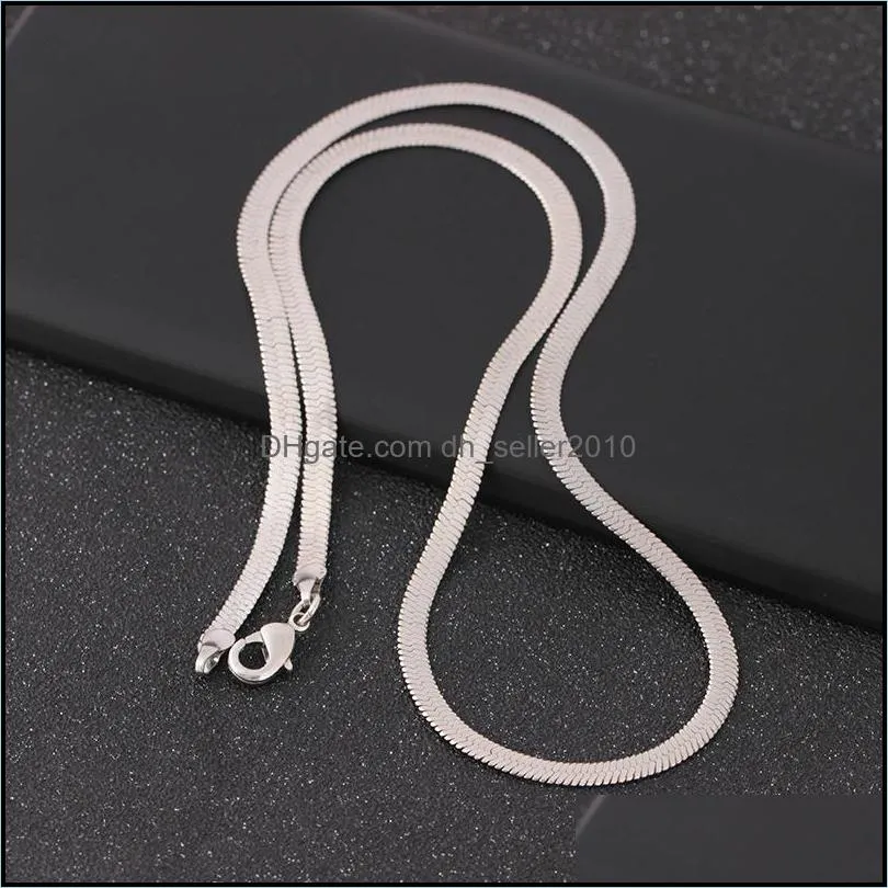 new flat snake bone chain bare chain simple silver collar short clavicle blade chain jewelry for men and women