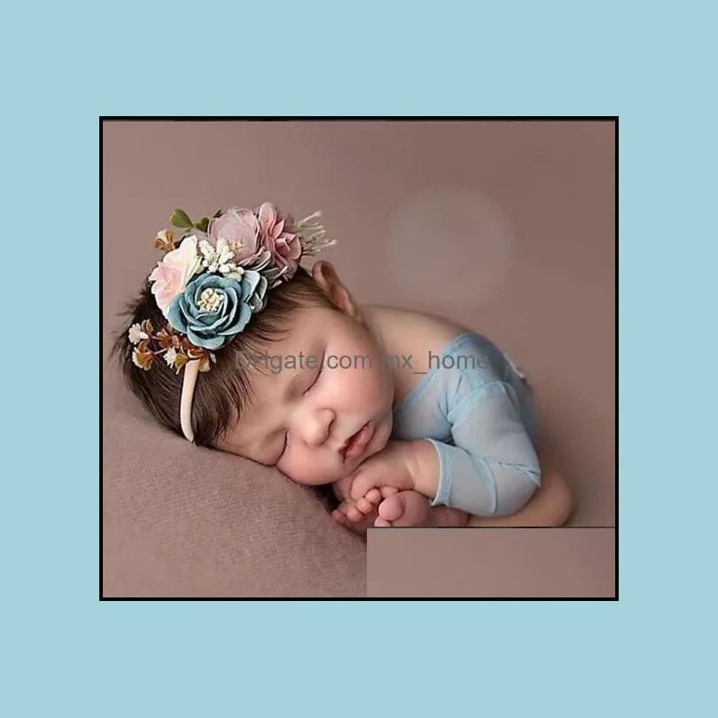 europe infant baby girls floals headband kids flower crown photography props hair band simulation floals hair band hair accessory mxhome