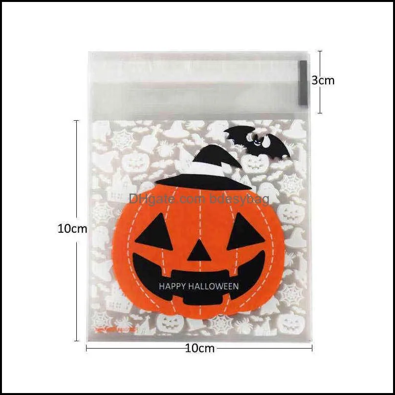 25pc halloween candy bag plastic transparent snack gift packaging bag halloween party decoration trick or treat kid gift supplies