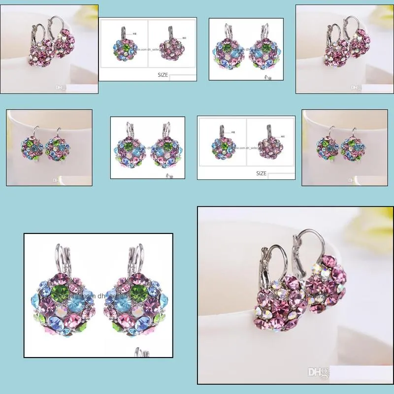 stud earrings for women fashion elegant simple inlay diamond pendant big gold silver crystal earrings for women