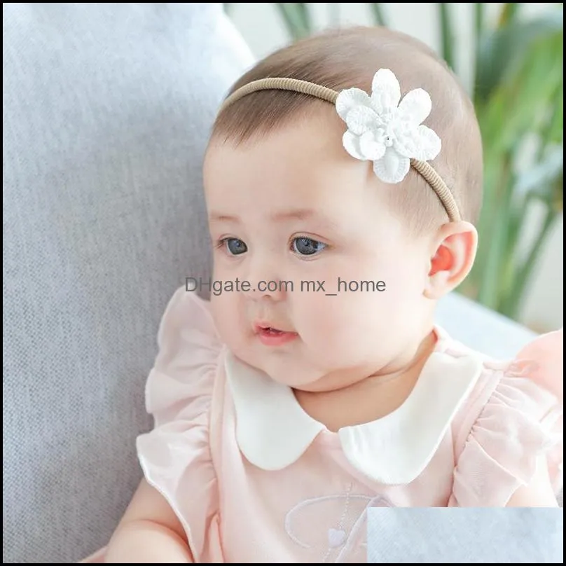 europe fashion infant baby girls headband cute lace flower headand hair band headbands bandanas hairbands 15093