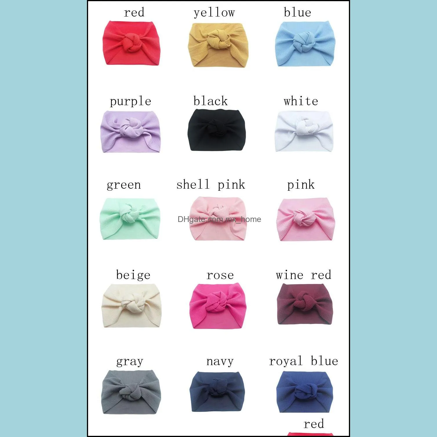 new europe infant baby girls bow wide headband knot hairband children bandanas head band 15 colors 15298 mxhome