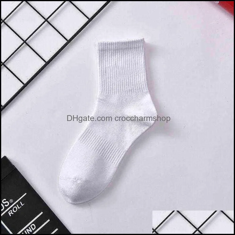 men sock high quality cotton classic ankle letter breathable black and white mixing football basketball sports sock