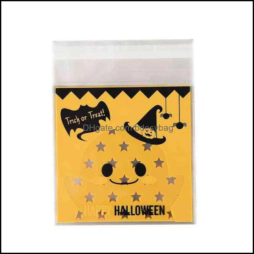 25pc halloween candy bag plastic transparent snack gift packaging bag halloween party decoration trick or treat kid gift supplies