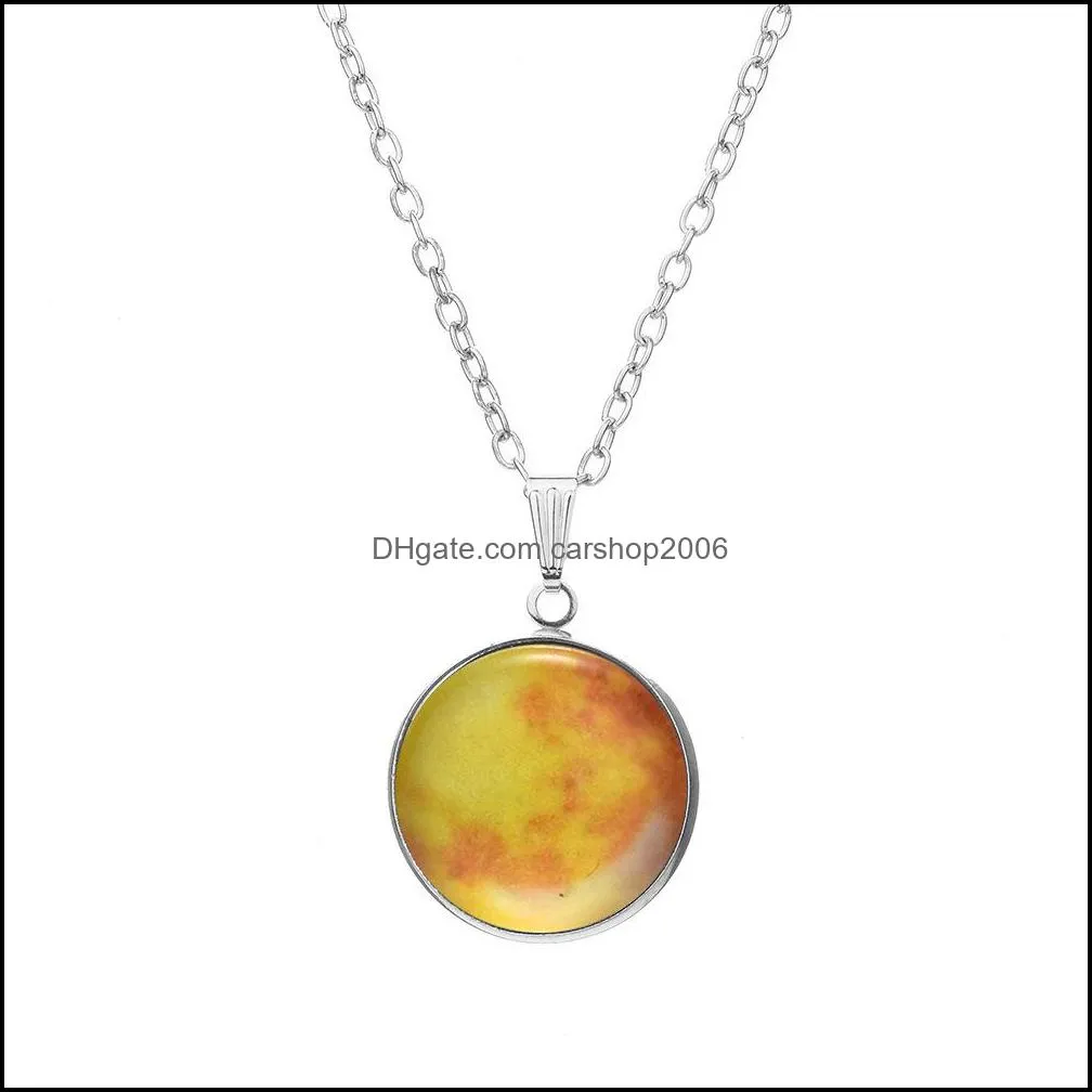 luminous moon necklaces phase pendant necklace light night starry sky moon pendants sweater chain fashion jewelry