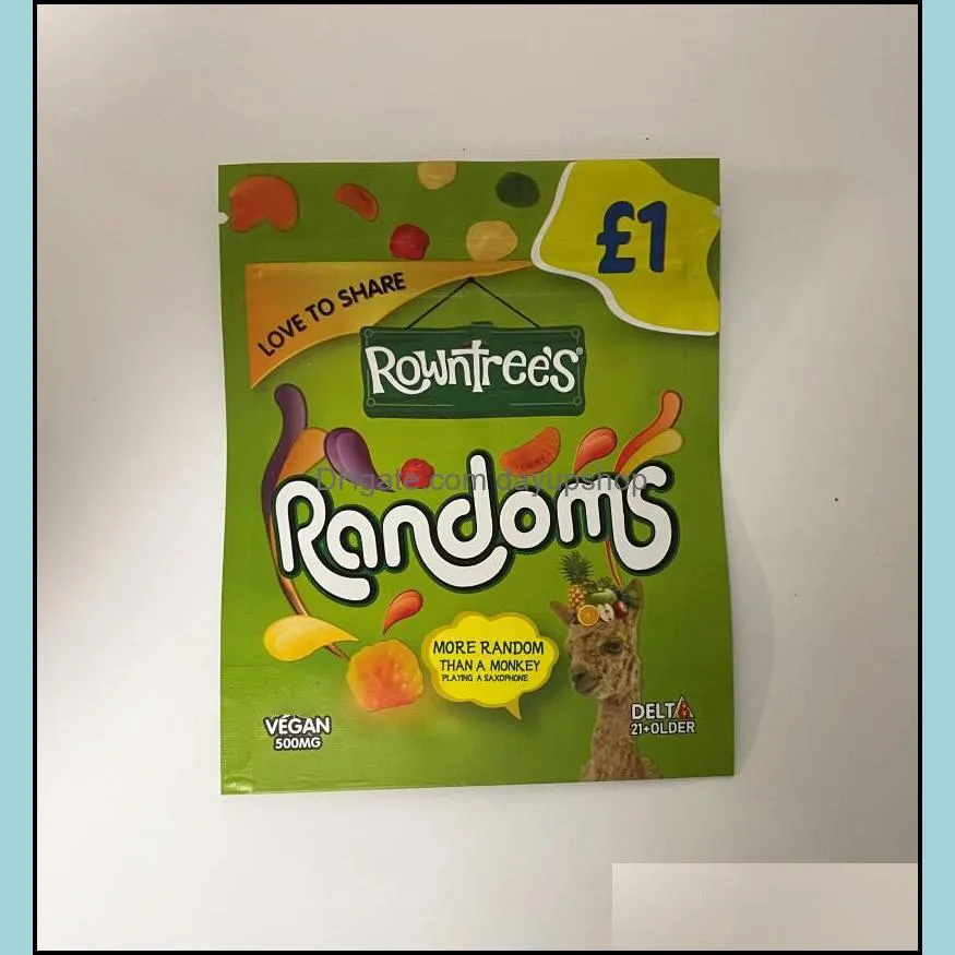 rowntrees gummies mylar bags vegan 500mg stand up pouch fruit randoms jelly lots candy edible packaging bag