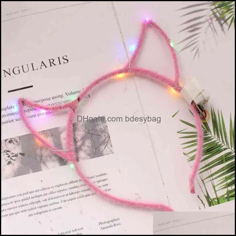 2022 new devil horn led glow headband women girl light up evil hair bands christmas new year rave party supplies y220725