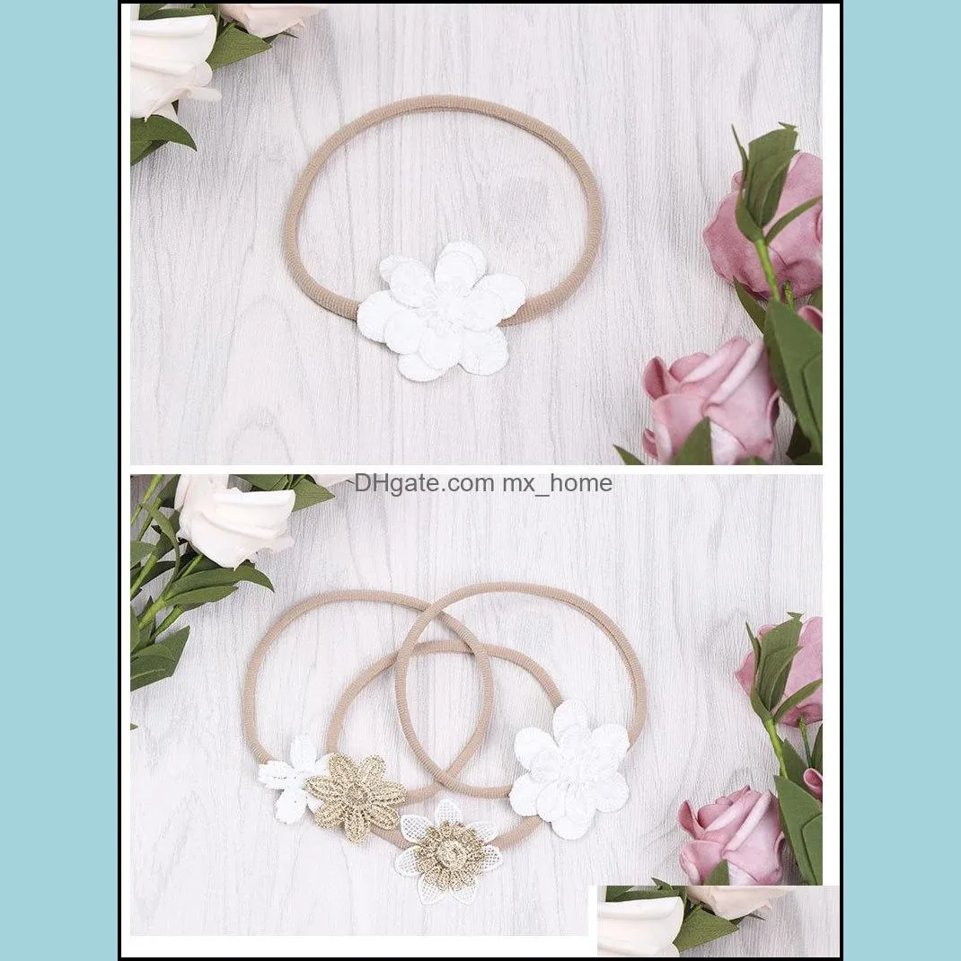 europe fashion infant baby girls headband cute lace flower headand hair band headbands bandanas hairbands 15093