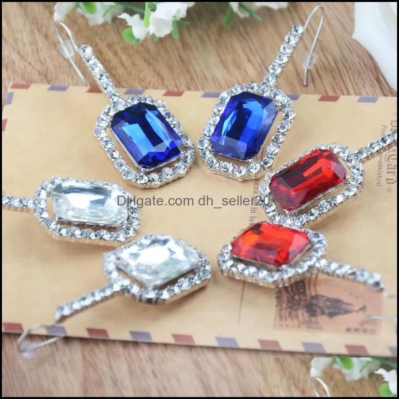 bohemian earrings for women jewelry fashion big dangle crystal drop earrings silver heart for wedding earrings
