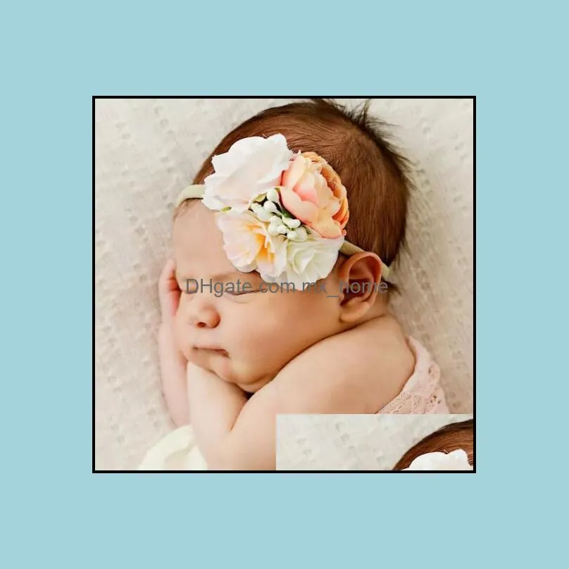 europe infant baby girls floals headband kids flower crown photography props hair band simulation floals hair band hair accessory mxhome