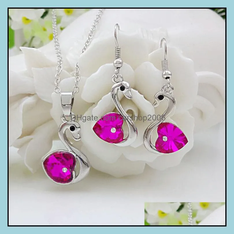 necklace set sparkle crystal element jewelry set fashion women luxury jewelry earrings set