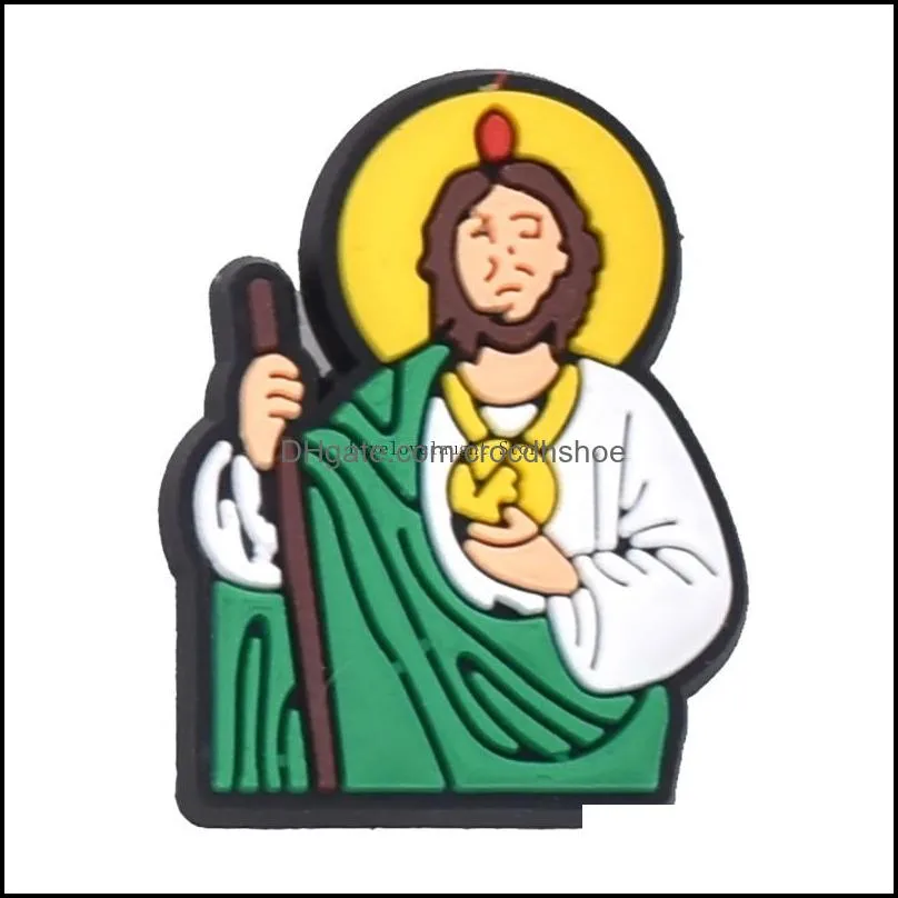 wholesale religious jesus croc shoe charms parts accessories buckle clog buttons pins wristband bracelet decoration kids teen adulty party