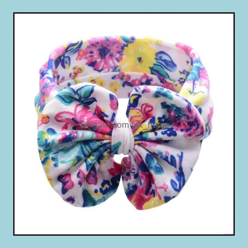 bohemian headband cotton girls baby bowknot floral flowers turban twist head wrap knot soft hair band kids hair bands bandanas mxhome