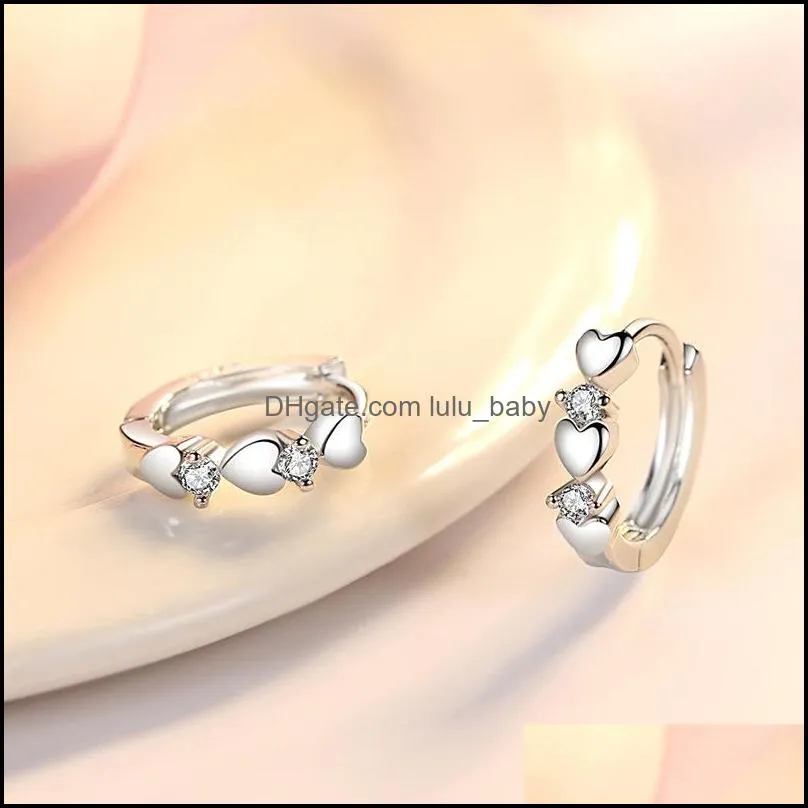 heart hoop earrings ear buckle inlaid zircon earrings love ear buckle jewelry