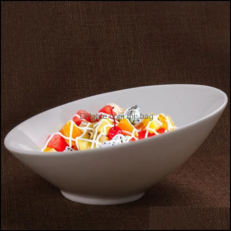 bowls ceramic beveled bowl white creative rice noodle japanese korean tableware salad mixing sauce yarn marmite ceramique