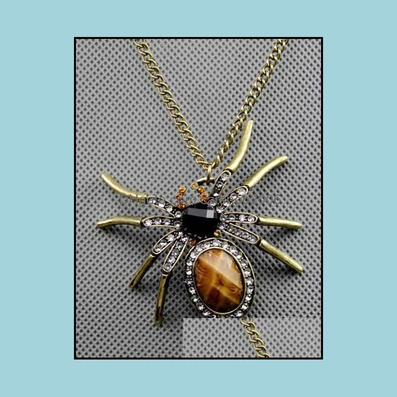 pendant necklace for women girls paris gifts crystal jewelry cute pendant spider style fashion suspension necklaces