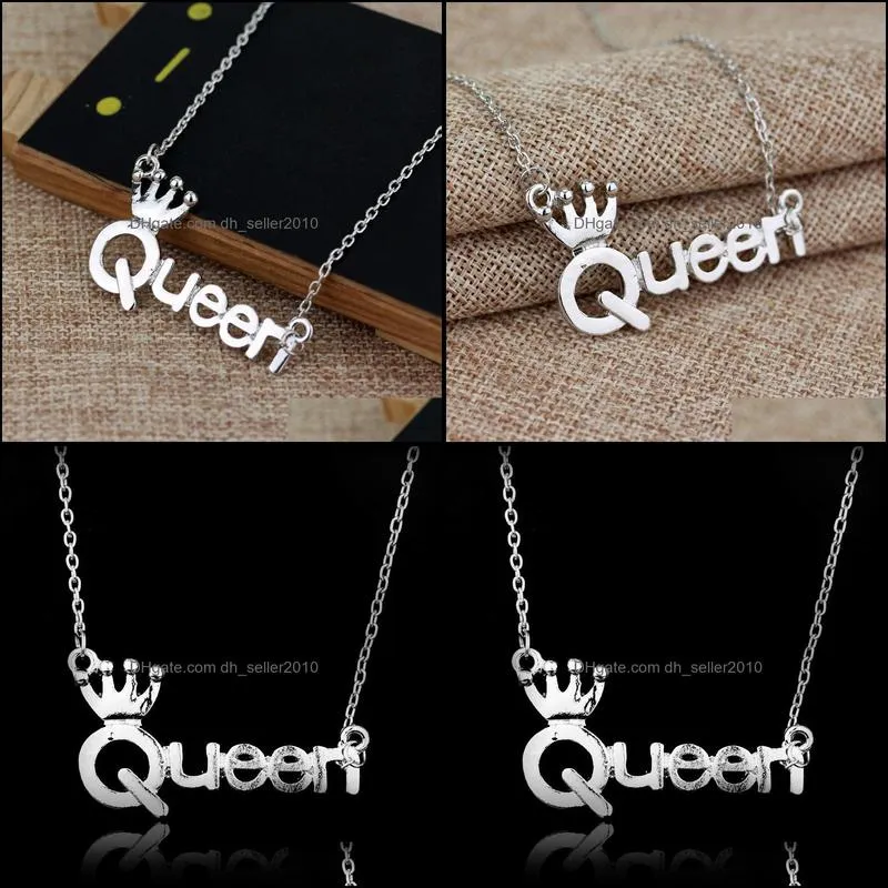 queen crown chain necklace zircon fashion luxury jewelry birthday present color gold solver chain necklace