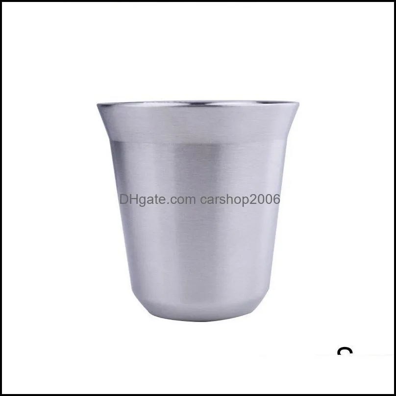 mugs 304 stainless steel double-layer coffee cup heat insulation water milk drinking d1
