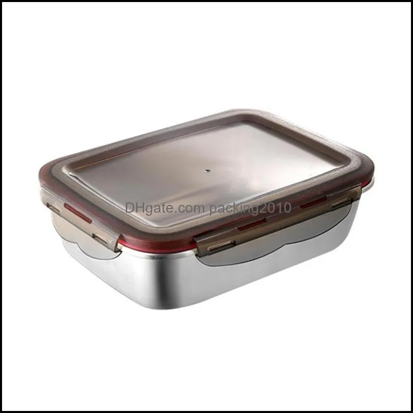 stainless steel lunch box sealed -keeping boxes office bento container lunch container