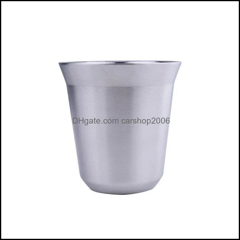 mugs 304 stainless steel double-layer coffee cup heat insulation water milk drinking d1