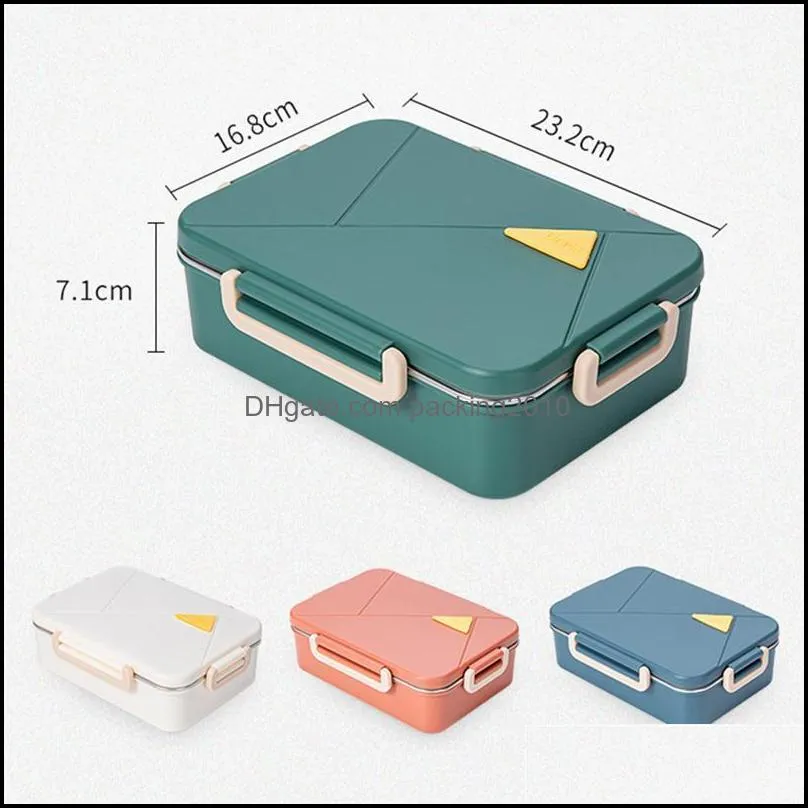 dinnerware sets 1pc stainless steel lunchbox sealed buckle water injection box storage container