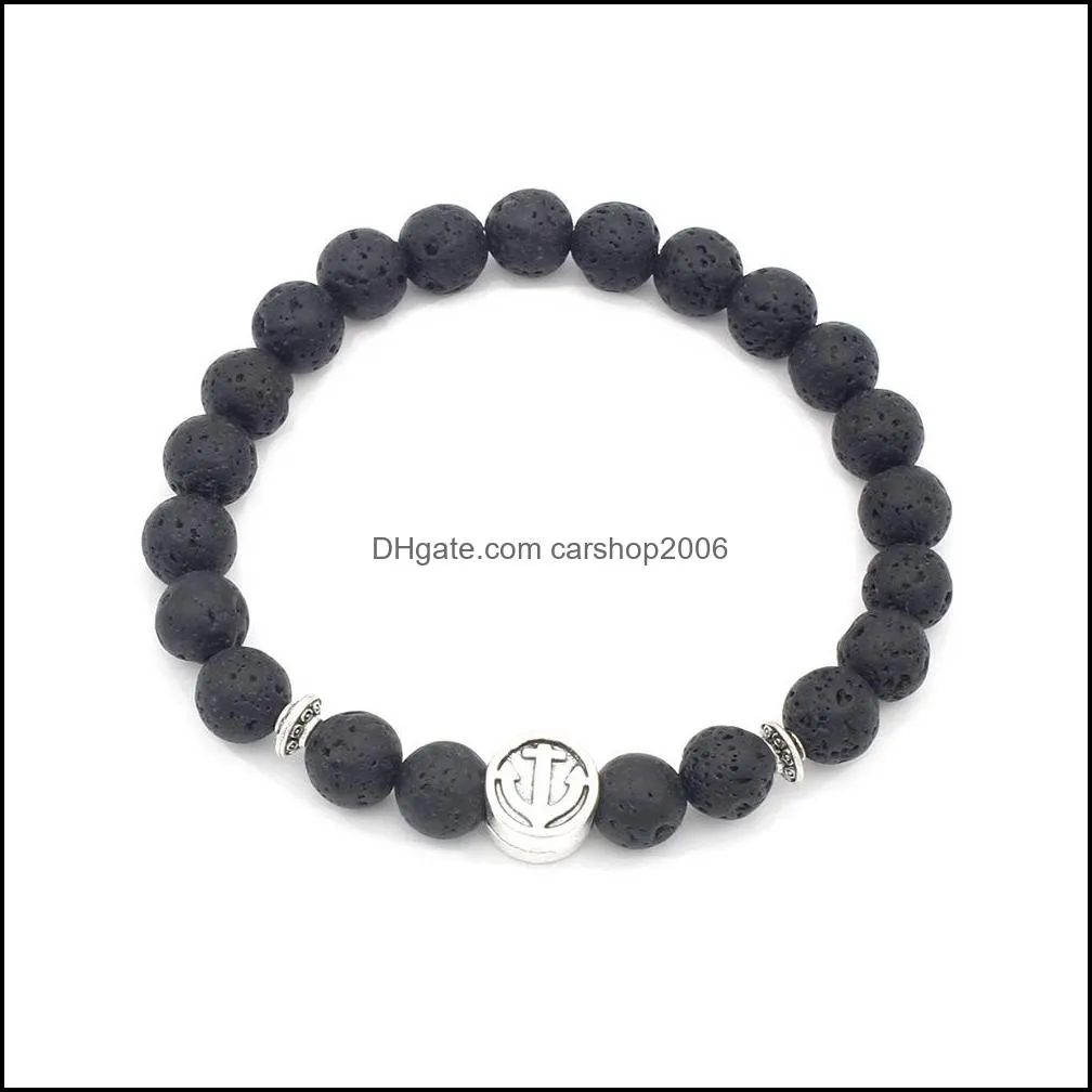 lava bead bracelet men natural stone peace charm bracelet men jewelry gift chakra lava stone bracelets
