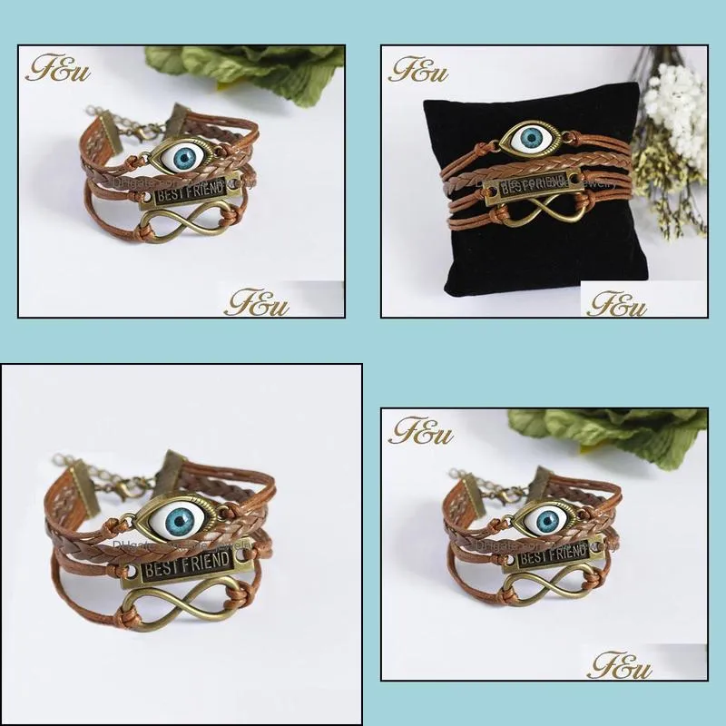 charm bracelets for women angel bracelets evil eye braclet men male vintage jewelry leather bracelet