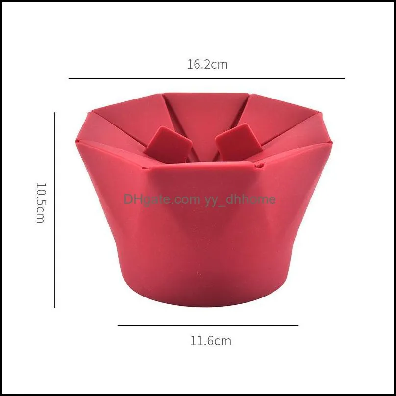 bowls silicone popcorn bowl maker diy microwave fold bucket red home kitchen gadget