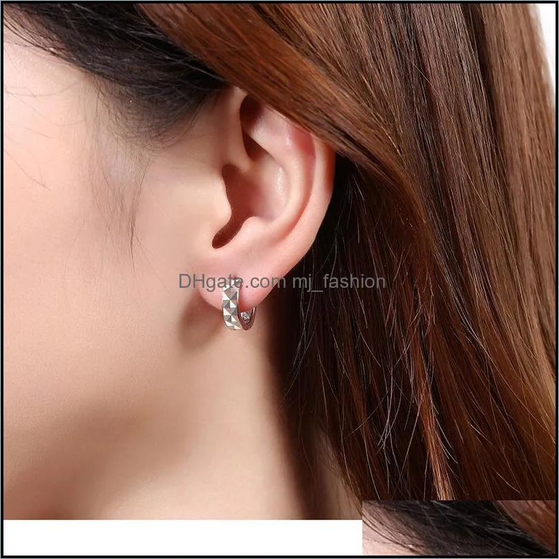 earrings hoop small ear buckle diamond car flower ear buckle faceted earrings rock party women men jewelry hoop earrings