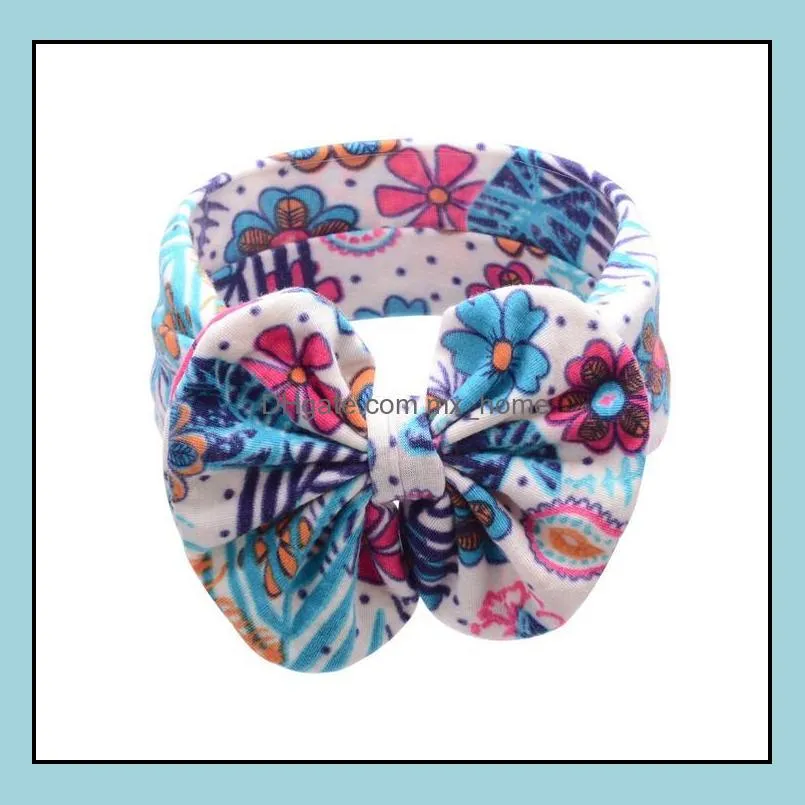 bohemian headband cotton girls baby bowknot floral flowers turban twist head wrap knot soft hair band kids hair bands bandanas mxhome