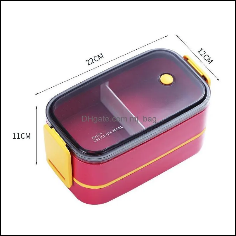 dinnerware sets stainless steel cute lunch box for kids container storage boxs wheat straw material leak-proof japanese style bento