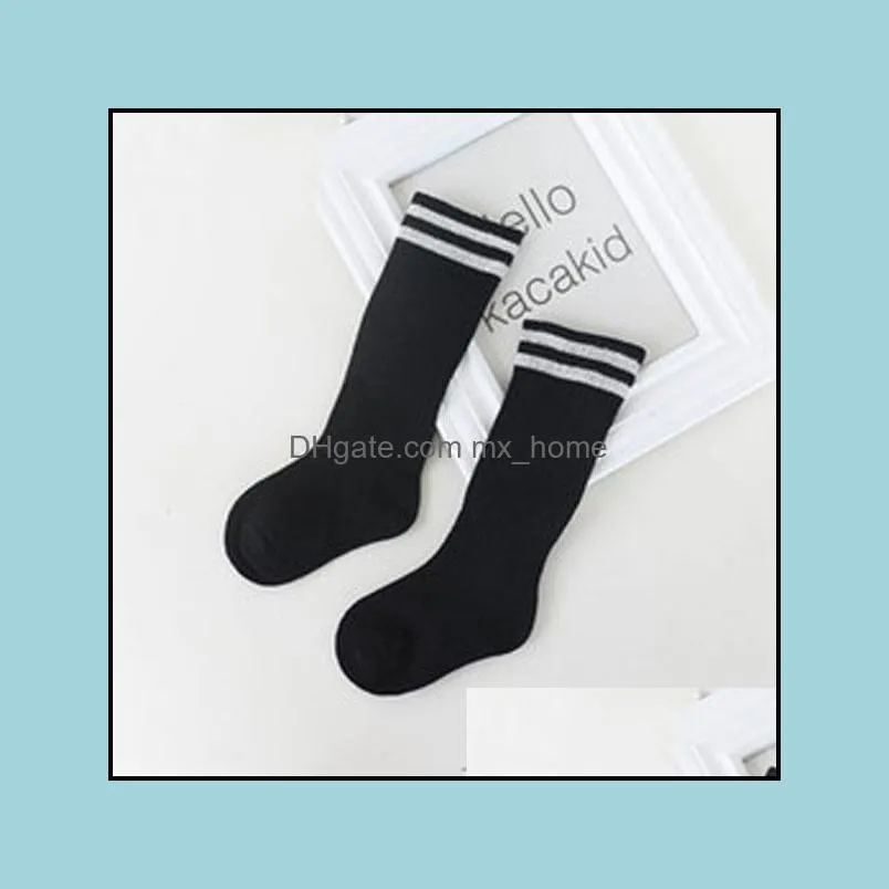 spring autumn infant babysocks kids solid color stripe mid-calf length cotton knitted socks children socks mxhome