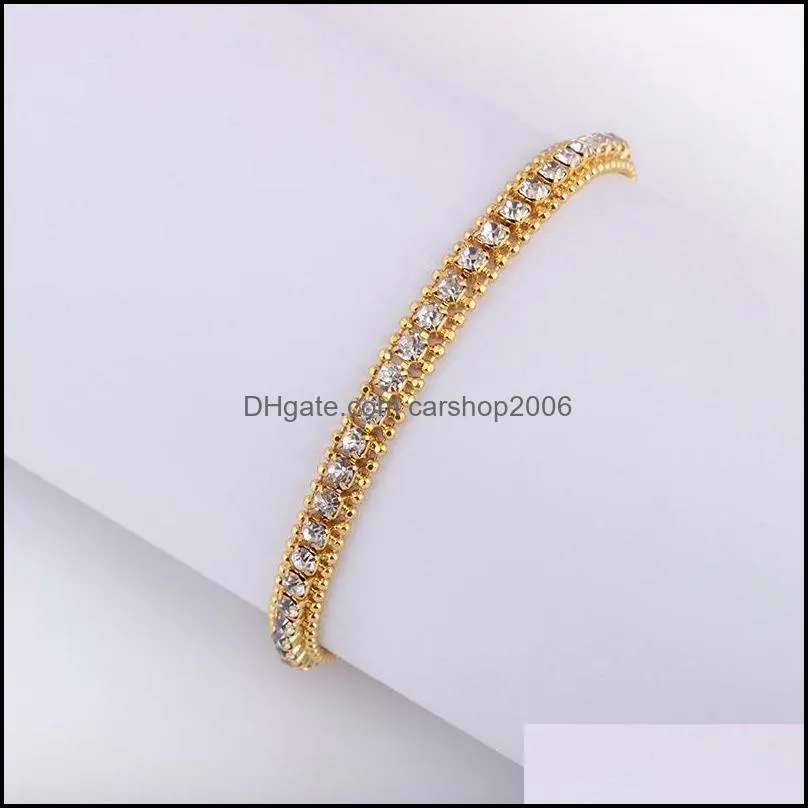 hip hop jewelry men bracelet iced out chain rhinestone crystal bracelet 1 row tennis cuban link chain bracelet