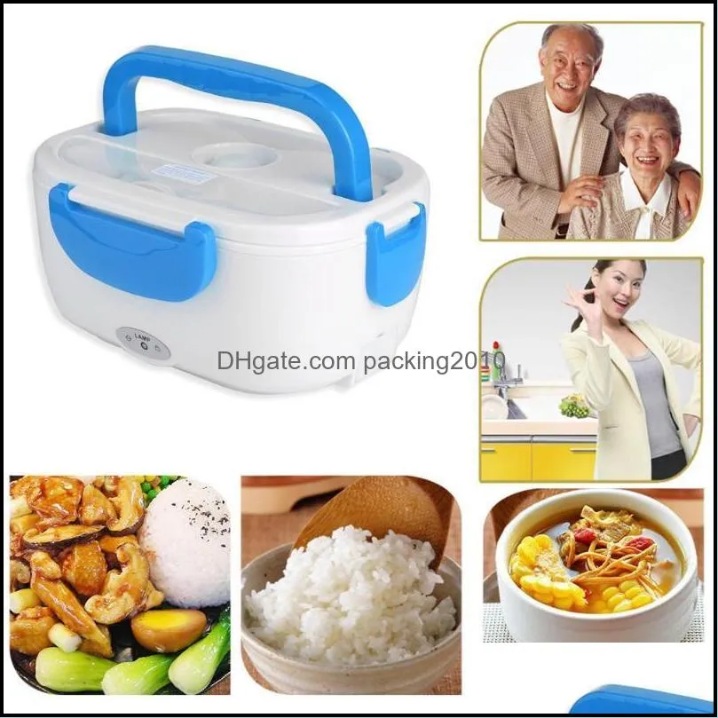 dinnerware sets electric lunch box with spoon portable heating heater rice container for office car