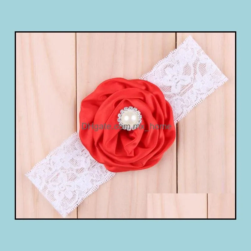 infant children flower pearl headbands girl lace headwear photography props kids baby adorable hair accessories pretty baby hair bands mxhome