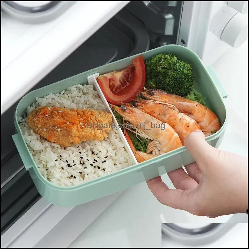 dinnerware sets stainless steel cute lunch box for kids container storage boxs wheat straw material leak-proof japanese style bento