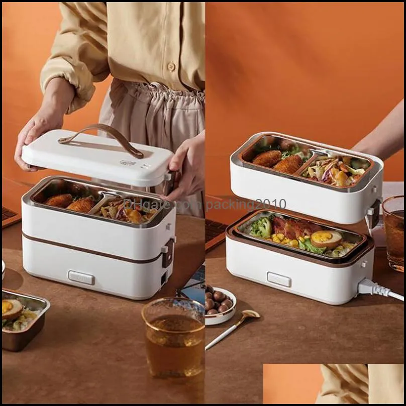 dinnerware sets double-layer lunch box container portable electric heating insulation storage bento