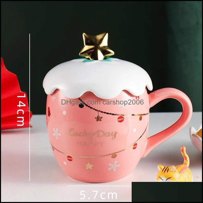 mugs 2022 christmas mug ceramic drinking cup breakfast milk coffee home kitchen drinkware decorations gift