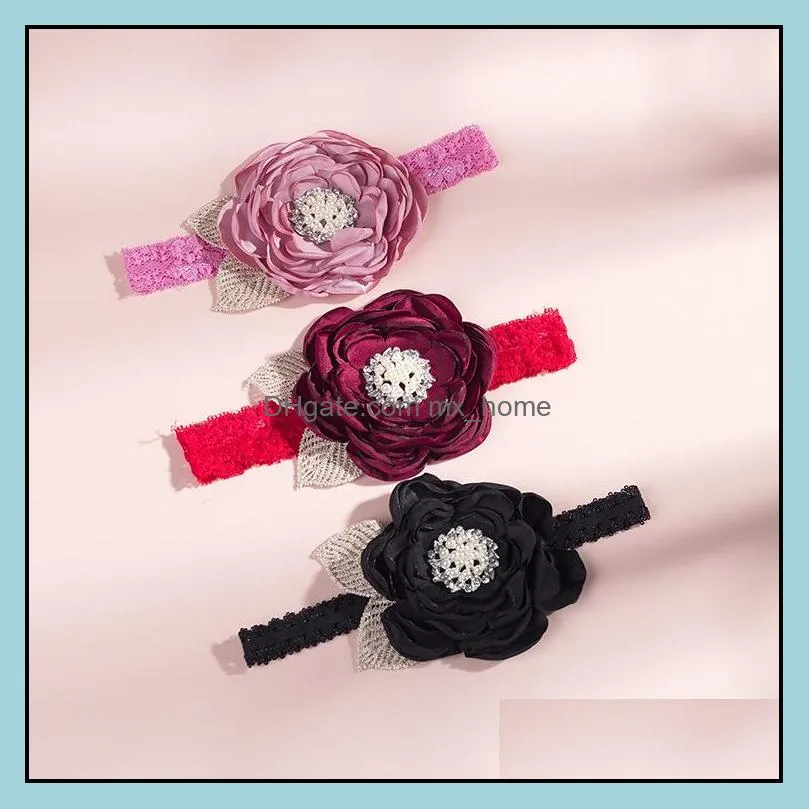 europe baby girls floals headband kids flowers photography props hair band artificial flower hairband accessory mxhome