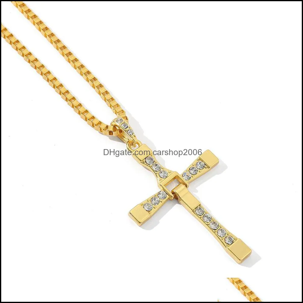 necklaces pendant the fast cross crystal pendant chain necklace jesus cross necklace mens necklaces