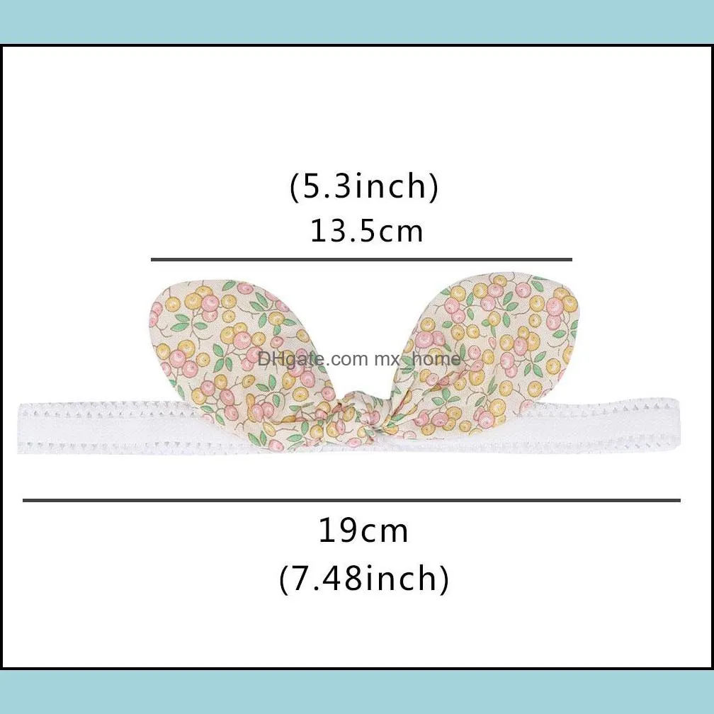 15726 europe fashion baby girls headband kids florals bunny ear elastic hair band children princess headwear hairbands mxhome