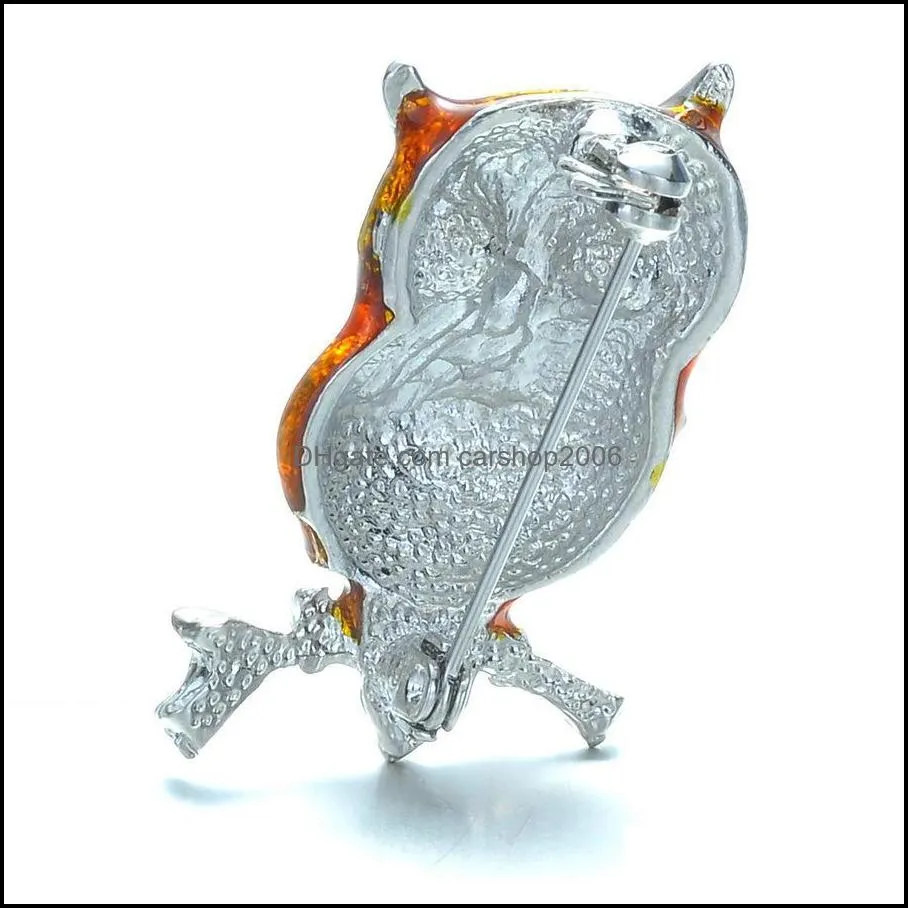 brooch for women jewellery retro plastic rhinestone crystal enamel owl pins for gifts christmas brooches