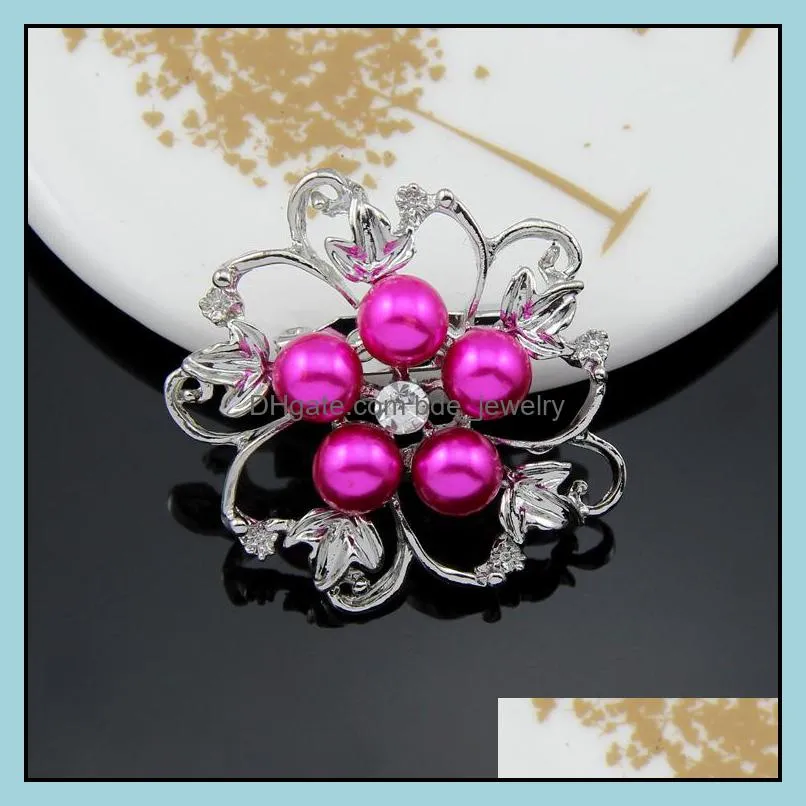 brooches fashion jewelry channel silver plated lapel flower scarf buckle clips crystal beautifully rhineston brooches