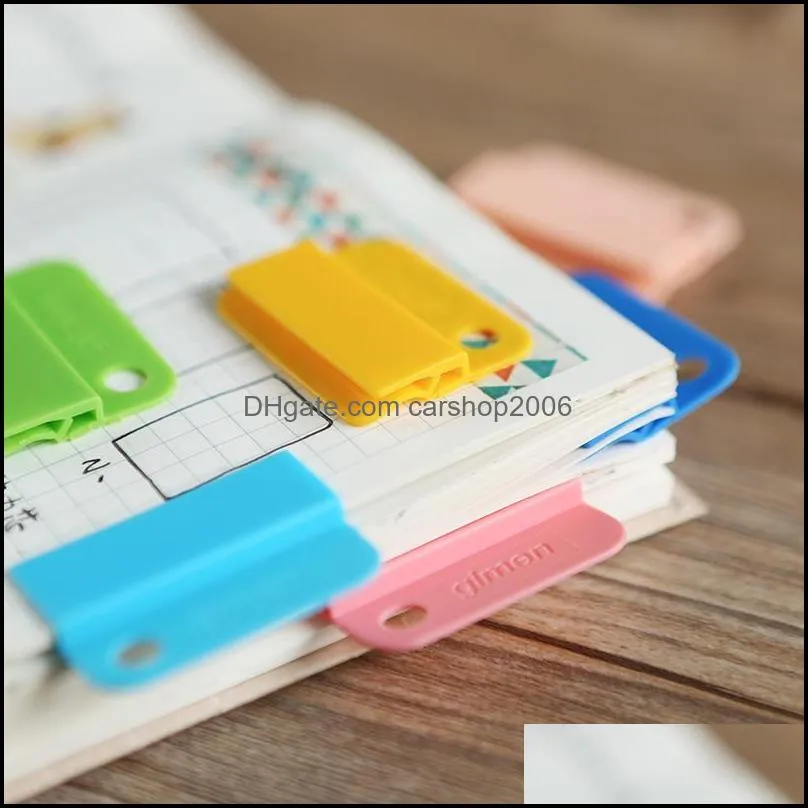 bookmark 6pcs/set rainbow colored index tap binder dividers paper clips for notebook