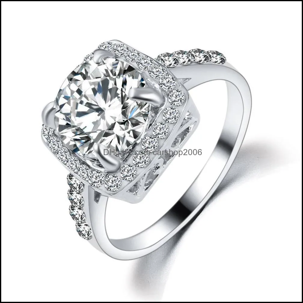 ring for women luxury 18k solid zircon gold engagement wedding lovers couple ring wedding ring set gemstone rings