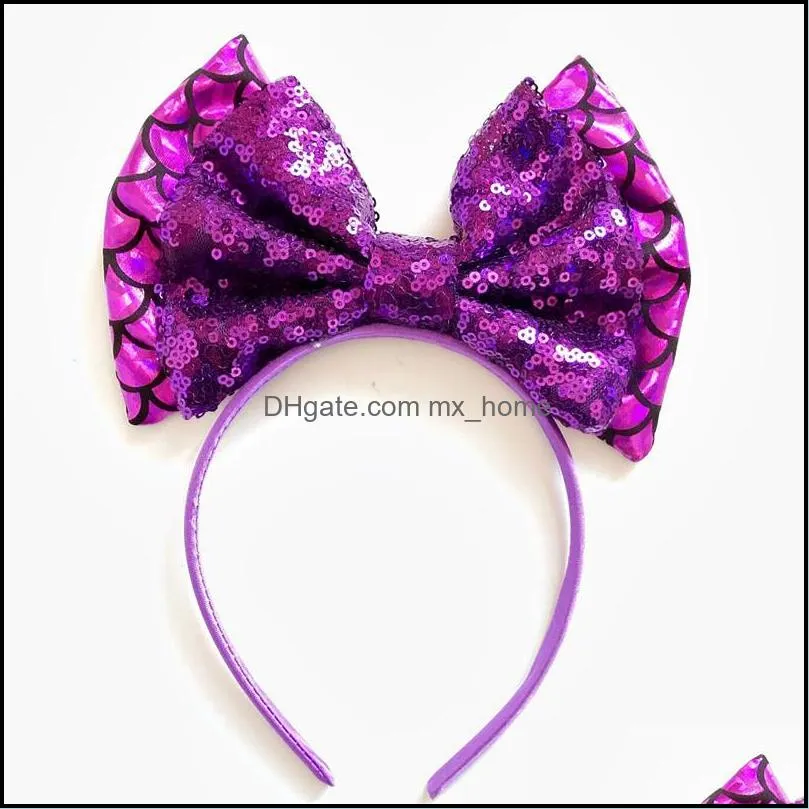 new europe baby girl sequins bowknot hair clasp kids colorful hairband headband princess child dance performance hair accessory 15139 mxhome