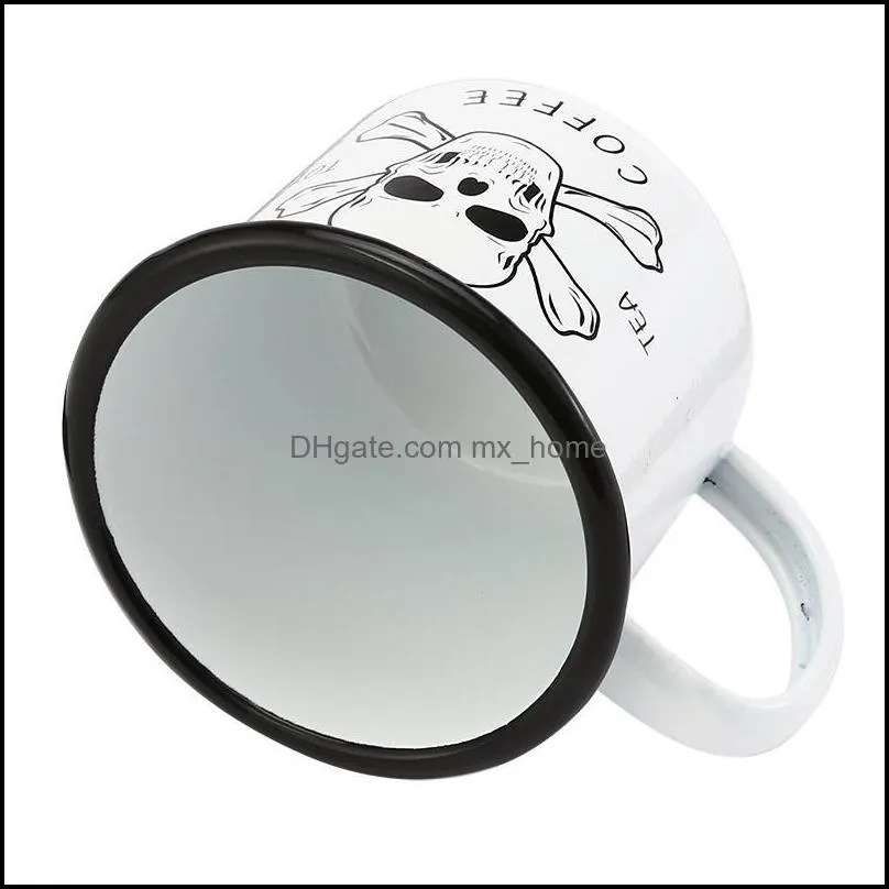 mugs enamel cup,simple black edge enameled cup,home office,coffee cup